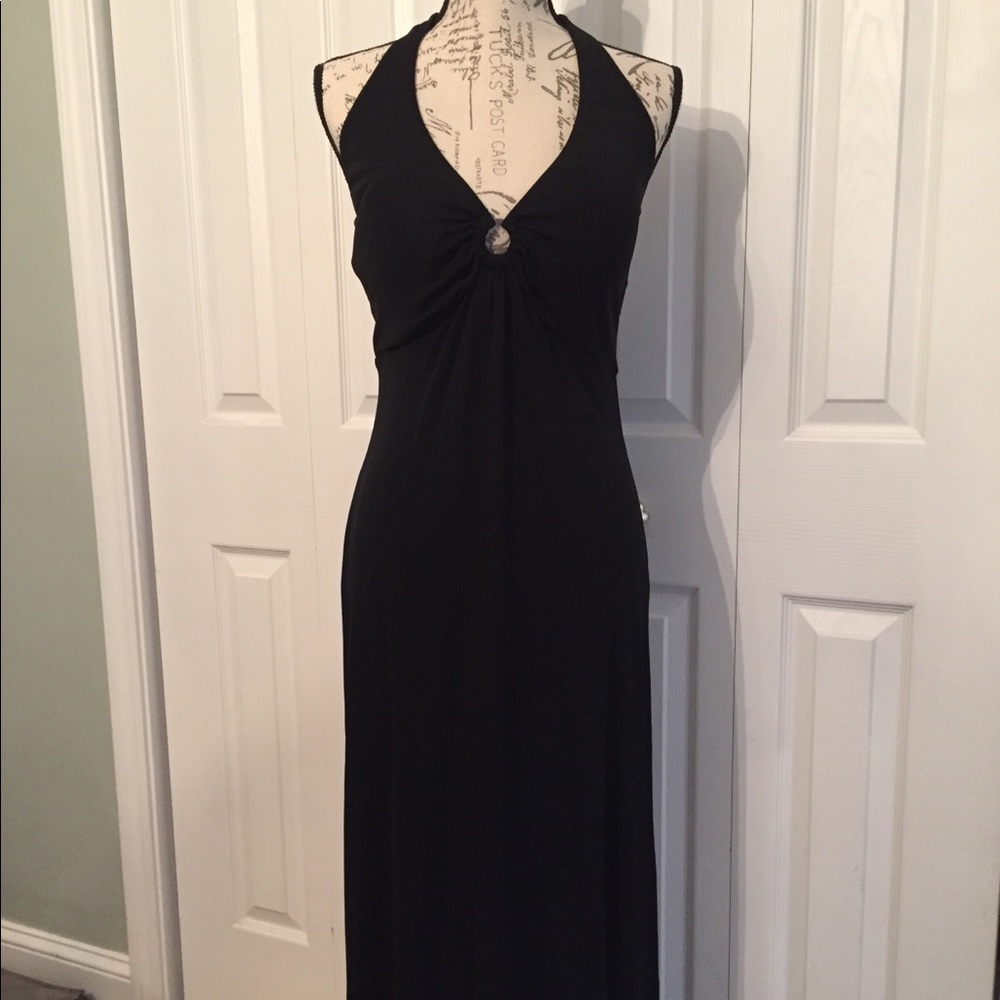 NWT Tommy Bahama Halter Long Black Dress
